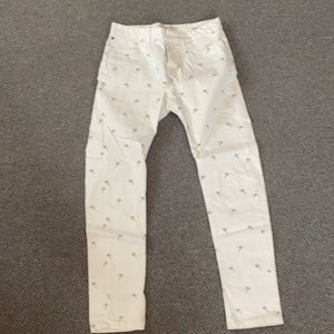 Scotch and soda palm tree pants.